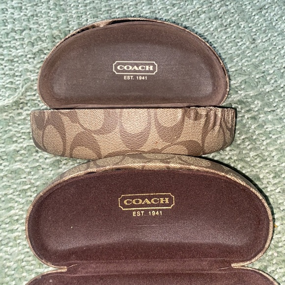 2 Authentic COACH Hard Shell Sunglass cases holders clamshell hard protective - Picture 10 of 11
